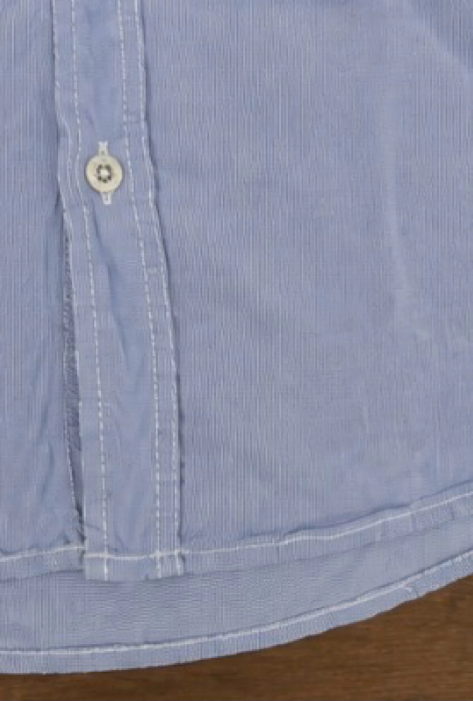 Mondaca Light blue short-sleeved fine stripe shirt size 41/42 casual style – photo 6